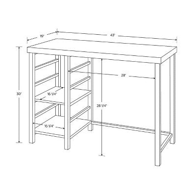 Adjustable Dorm Storage Desk Black - Room Essentials™