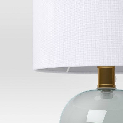 Glass Table Lamp With Open Base - Room Essentials™: ETL Listed, No Assembly, Modern Desk & Bedside Lighting