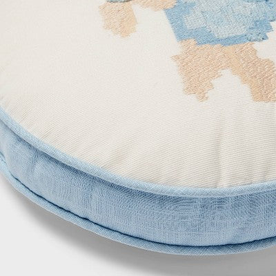 Flower Round Decorative Throw Pillow Light Blue - Room Essentials™