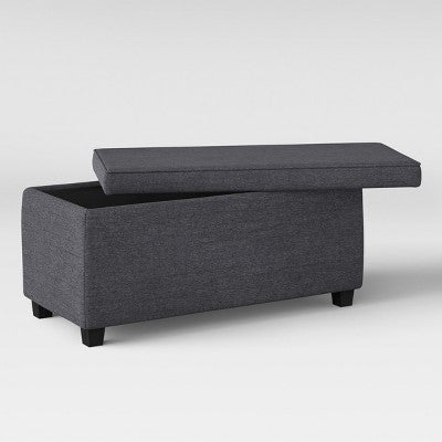 Double Storage Dorm Ottoman Dark Gray - Room Essentials™