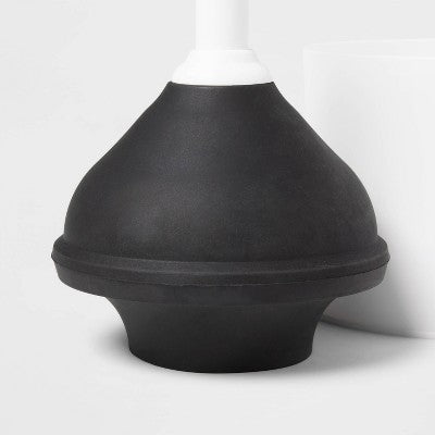 Plunger White - Room Essentials™: Essential Bathroom Accessory, Plastic With Holder, Recyclable