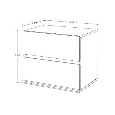 2 Drawer Modular Nightstand White - Room Essentials™