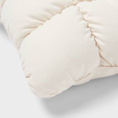 Puffer Square Decorative Throw Pillow Ivory - Room Essentials™