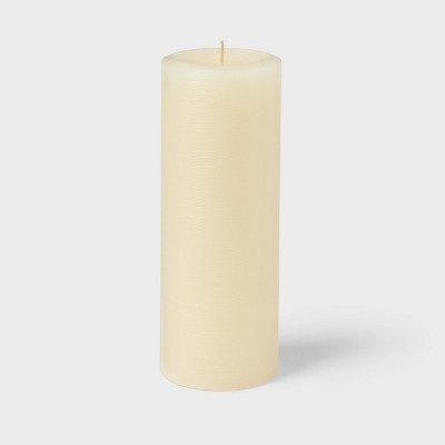 3' X 8" Unscented Candle Cream - Room Essentials™: Paraffin Wax, 110hr Burn Time, No Container