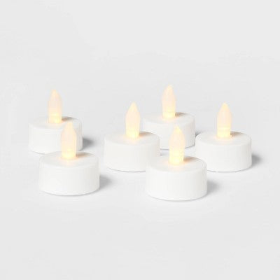 12ct Twist-Flame LED Tealight Candles White - Room Essentials™: Battery-Operated, Plastic Housing