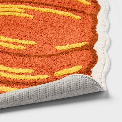 20"x23" Pumpkin Shaped Non-Slip Harvest Bath Rug Orange - Room Essentials™