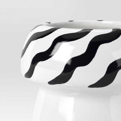 Mushroom Decorative Vase White/Black - Room Essentials™