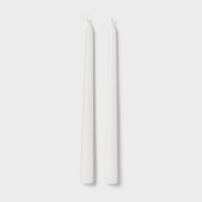 2pk Unscented Taper Candles White - Room Essentials™: Paraffin Wax, 6hr Burn Time, No Container