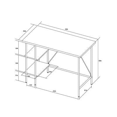 Wood And Metal Desk With Shelves Natural - Room Essentials™