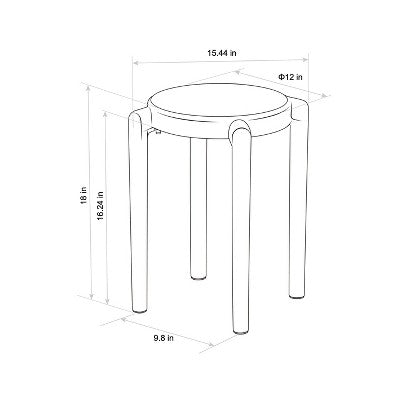 Recycled Plastic Dorm Accent Side Table Black - Room Essentials™