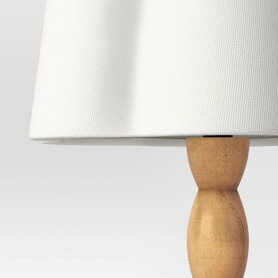 Turned Wood Table Lamp With Scalloped Shade - Room Essentials™