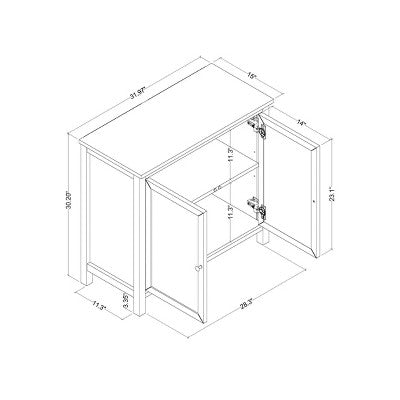 Traditional Multipurpose Storage Cabinet Multipurpose Classic White - Room Essentials™