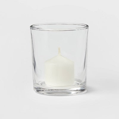 Tealight And Votive 2.9" Clear Glass Candle Holder - Room Essentials™: Elegant Tabletop Decor, 3.03" Height