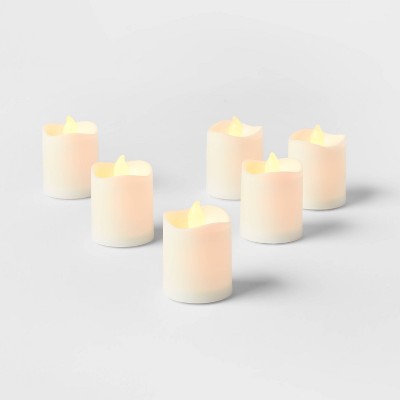 6pk Votives LED Candle - Room Essentials™: Resin & Plastic, Battery Operated, Safe Decor