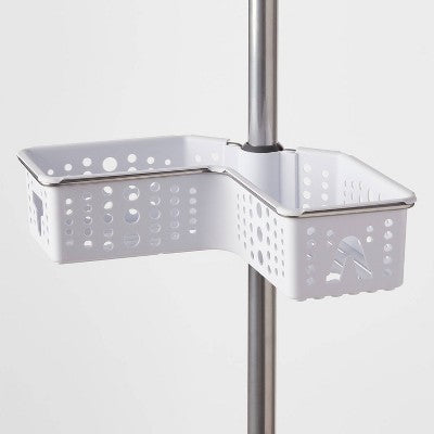 Steel Corner L Shaped Tension Pole Caddy Chrome - Room Essentials™