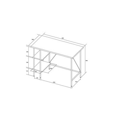 Mixed Material Desk With Shelves Natural - Room Essentials™