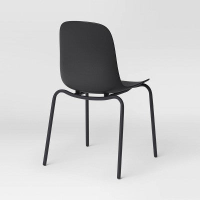 4pk Dorm Dining Chairs Black - Room Essentials™: Metal Frame, Armless, Powder-Coated Finish