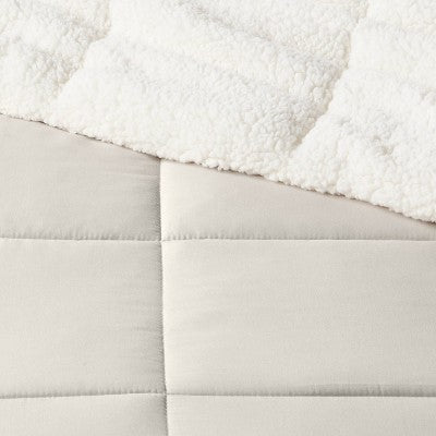 Sherpa Washed Microfiber Reversible Comforter - Room Essentials™