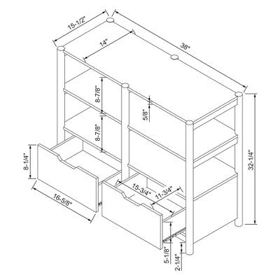 32" Scandi Small Bookcase With Storage Drawers Natural - Room Essentials™