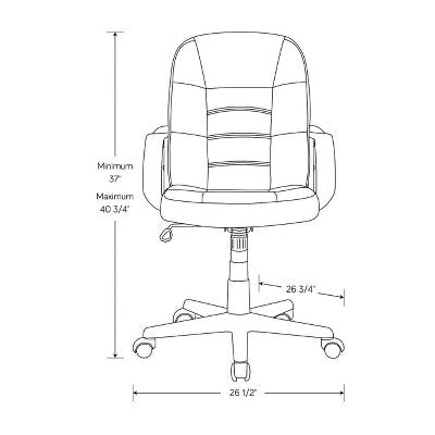 Office Chair Bonded Leather Black - Room Essentials™