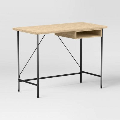 Wood And Metal Writing Desk With Storage - Room Essentials