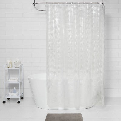 Cubic Shower Curtain Clear - Room Essentials™: PEVA Bathroom Liner, Molded, PVC-Free, Waterproof