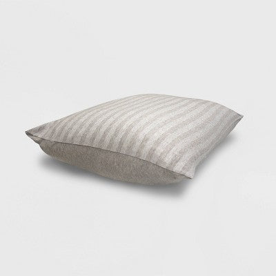 Standard Stripe Jersey Sham Gray - Room Essentials™: OEKO-TEX Certified, Knitted Polyester-Cotton Blend, Machine Washable