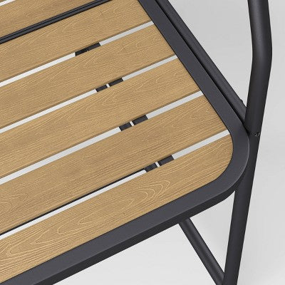 Metal Rectangle A-Frame Pergola Rust Resistant Outdoor Patio Dining Table Black - Room Essentials™