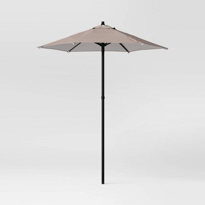 6' Round Outdoor Patio Market Umbrella With Black Pole - Room Essentials™
