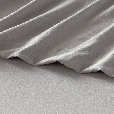  Queen Garment Washed Microfiber Solid Sheet Set Gray - Room Essentials™