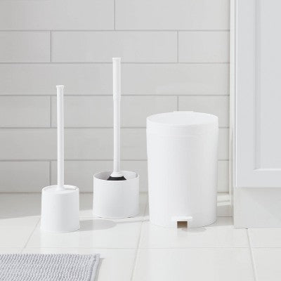  Plunger White - Room Essentials™: Essential Bathroom Accessory, Plastic With Holder, Recyclable