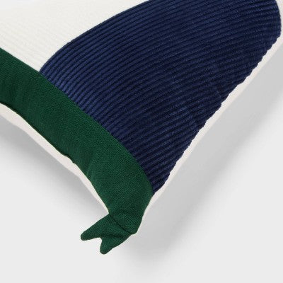  Triangle Corduroy Decorative Throw Pillow Navy Blue - Room Essentials™
