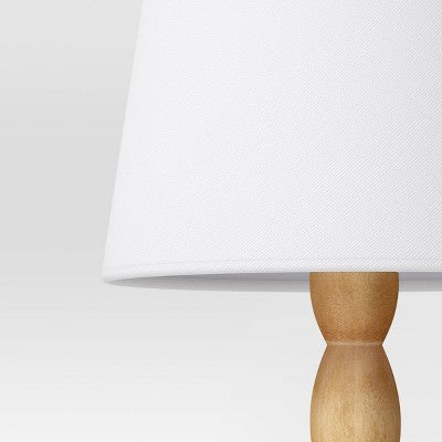  Turned Wood Stick Lamp Brown - Room Essentials™: Modern Accent Table, ETL Listed, No Bulb Included