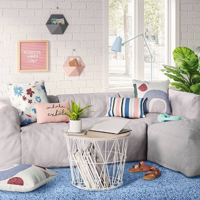  Modular Dorm Bean Bag Section Sofa Ottoman Gray - Room Essentials™