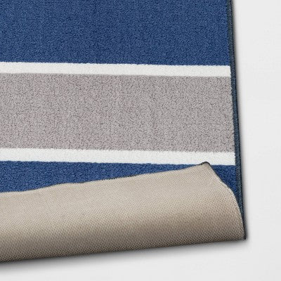  4'x5'6" Rugby Striped Accent Rug Gray/Blue - Room Essentials™
