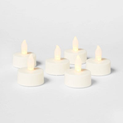  12ct Twist-Flame LED Tealight Candles (Cream) - Room Essentials™: Battery-Operated, Flickering, Plastic