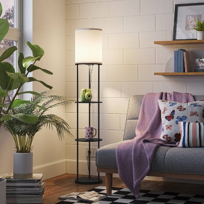  Shelf Floor Lamp Black - Room Essentials™