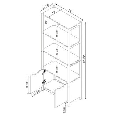  72.25" Scandi Bookcase With Three Shelves And Cabinet Storage Natural - Room Essentials™