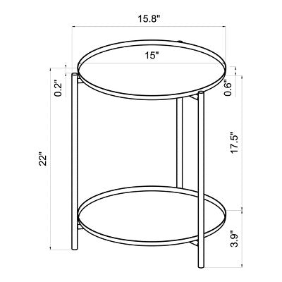  Metal Small Side Table With Shelf Black - Room Essentials™