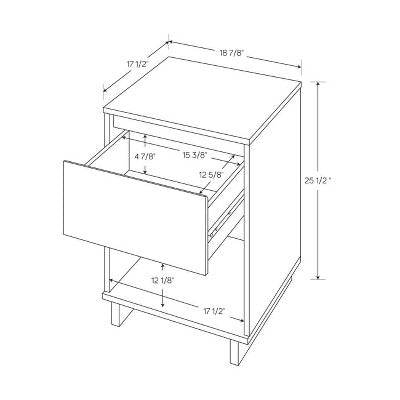  Mixed Materials Wood And Metal Nightstand Updated Base Natural Wood - Room Essentials™