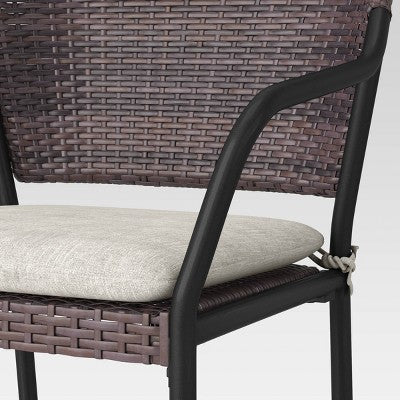  3pc Wicker Bistro Set With Cushions - Dark Brown - Room Essentials™
