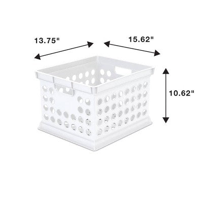  Storage Crate White - Room Essentials™: Portable Stackable Plastic Milk Crate With Built-In Handles, 30.6L Capacity