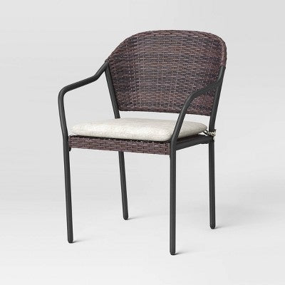  3pc Wicker Bistro Set With Cushions - Dark Brown - Room Essentials™