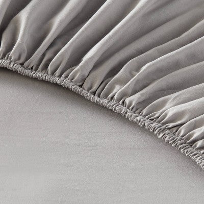  Full Garment Washed Microfiber Solid Sheet Set Gray - Room Essentials™
